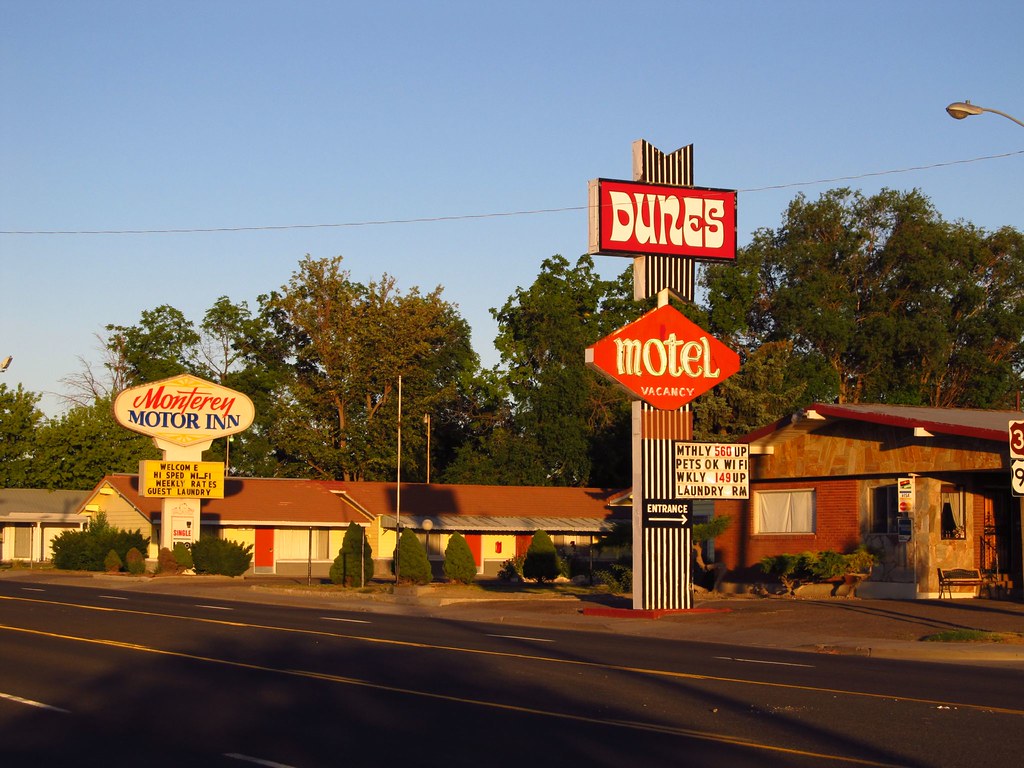 Dunes Motel iconic neon sign on Addison Avenue